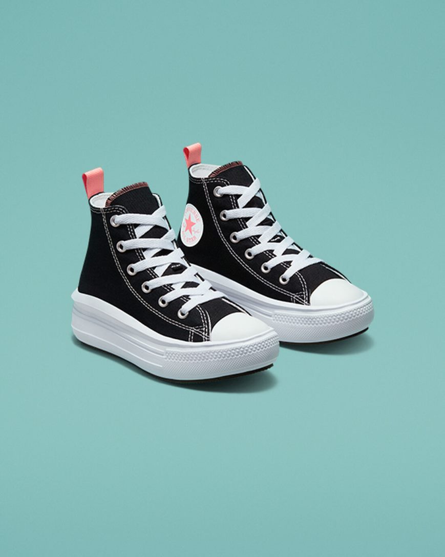 Zapatos Plataforma Converse Chuck Taylor All Star Move Altas Niña Negras Rosas Blancas | PE 4LW580